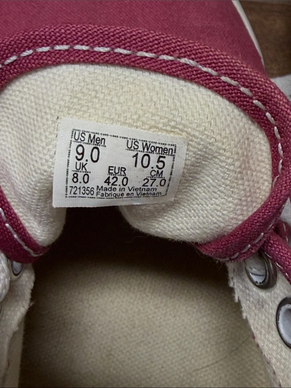 Vans Low-Top Canvas Sneakers in Wine with White Trim